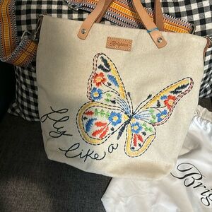 Never used Brighton  canva messenger bag with charm